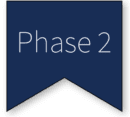 A blue and green banner with the words phase 2