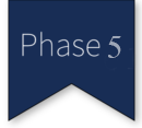 A blue and green banner with the words phase 5 written in white.