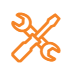 A picture of an orange and white icon.